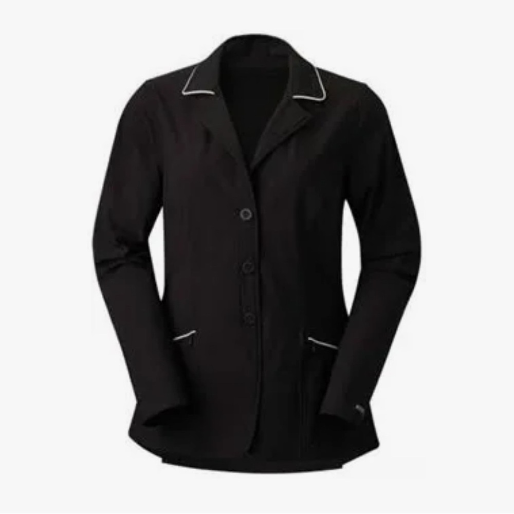 Kerrits Black KIDS Stretch Competitor Show Jacket with white piping. small